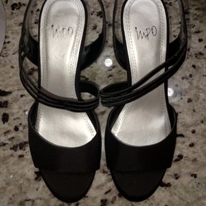 Impo Black Wedge Sandals  8 1/2
